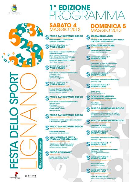 FESTA DELLO SPORT A LIGNANO SABBIADORO UD 4-5 MAGGIO IL PROGRAMMA