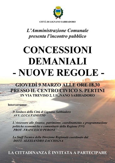 DEMANIO: INCONTRO PUBBLICO GIOVEDI' 9 MARZO