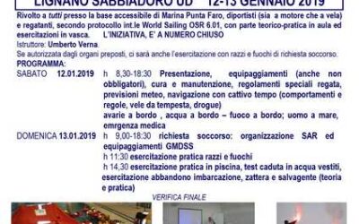 CORSO SICUREZZA ED EMERGENZE A BORDO, Lignano S. 12-13/01/2019