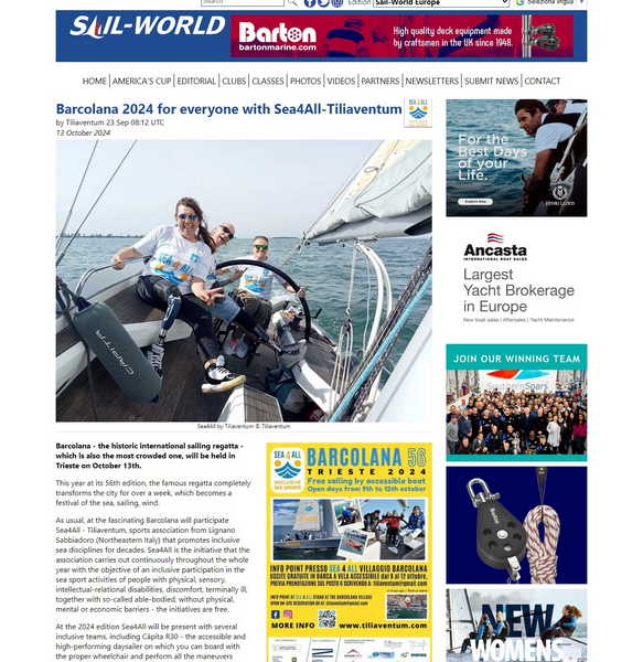 Barcolana inclusiva Sea4All su Sail-World