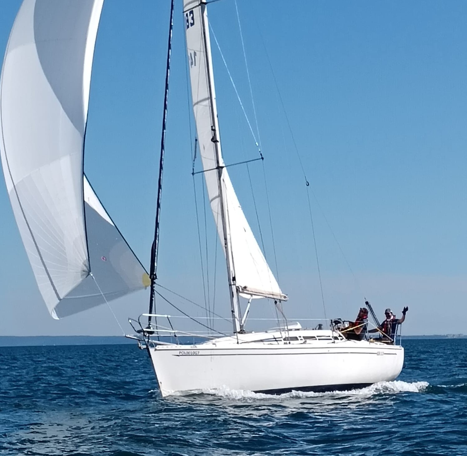 Aylin, la barca a vela in prossimità dell'arrivo a Duino