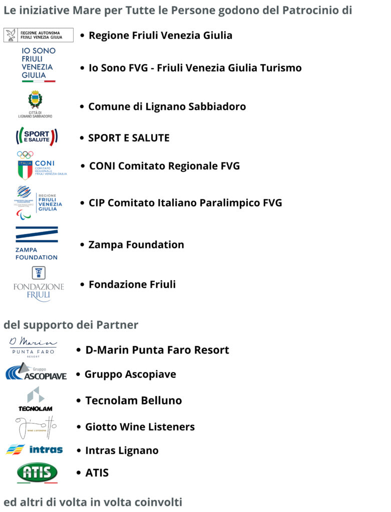 Sea4All - si conclude uno dei percorsi di avvicinamento agli sport d'acqua per Tutte le Persone a Lignano Sabbiadoro 04.08.2026 1 New del 05.08.2026 Sostenitori Patrocinatori